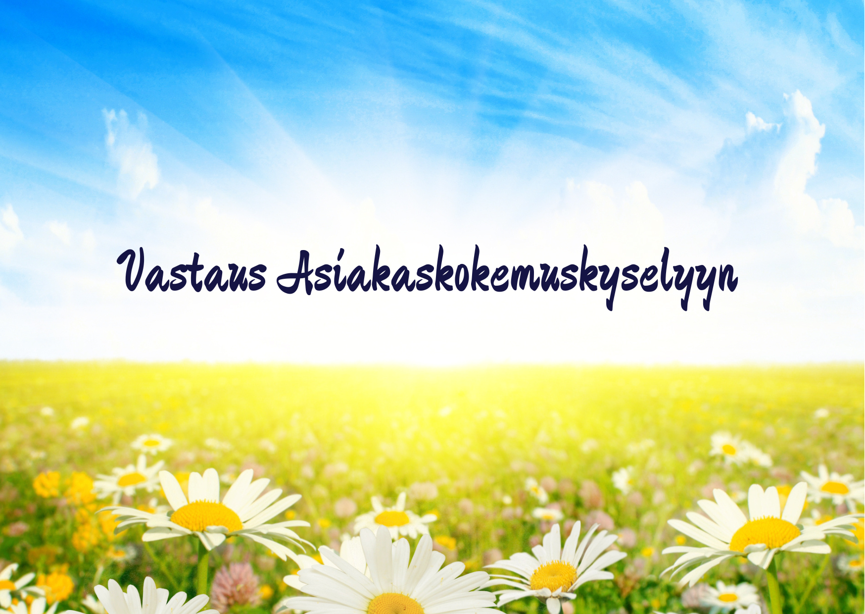 Vastaus asiakaskokemuskyselyyn