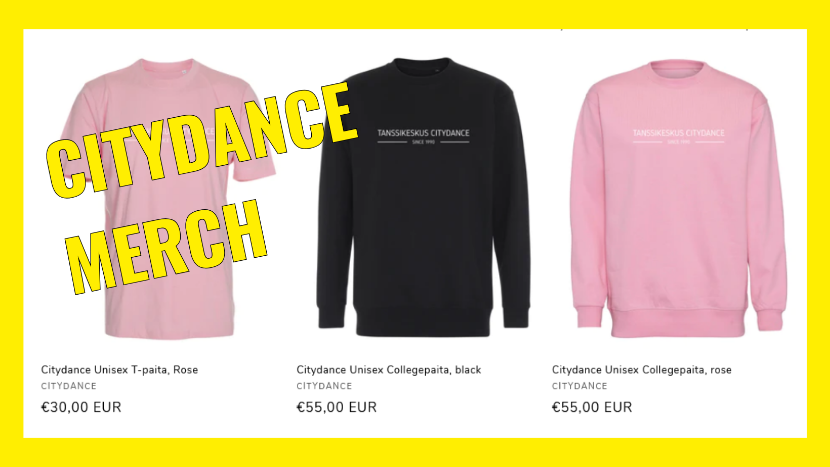 Tanssikeskus Citydance Merch vaatekauppa – tilaa omasi 24.9. mennessä!