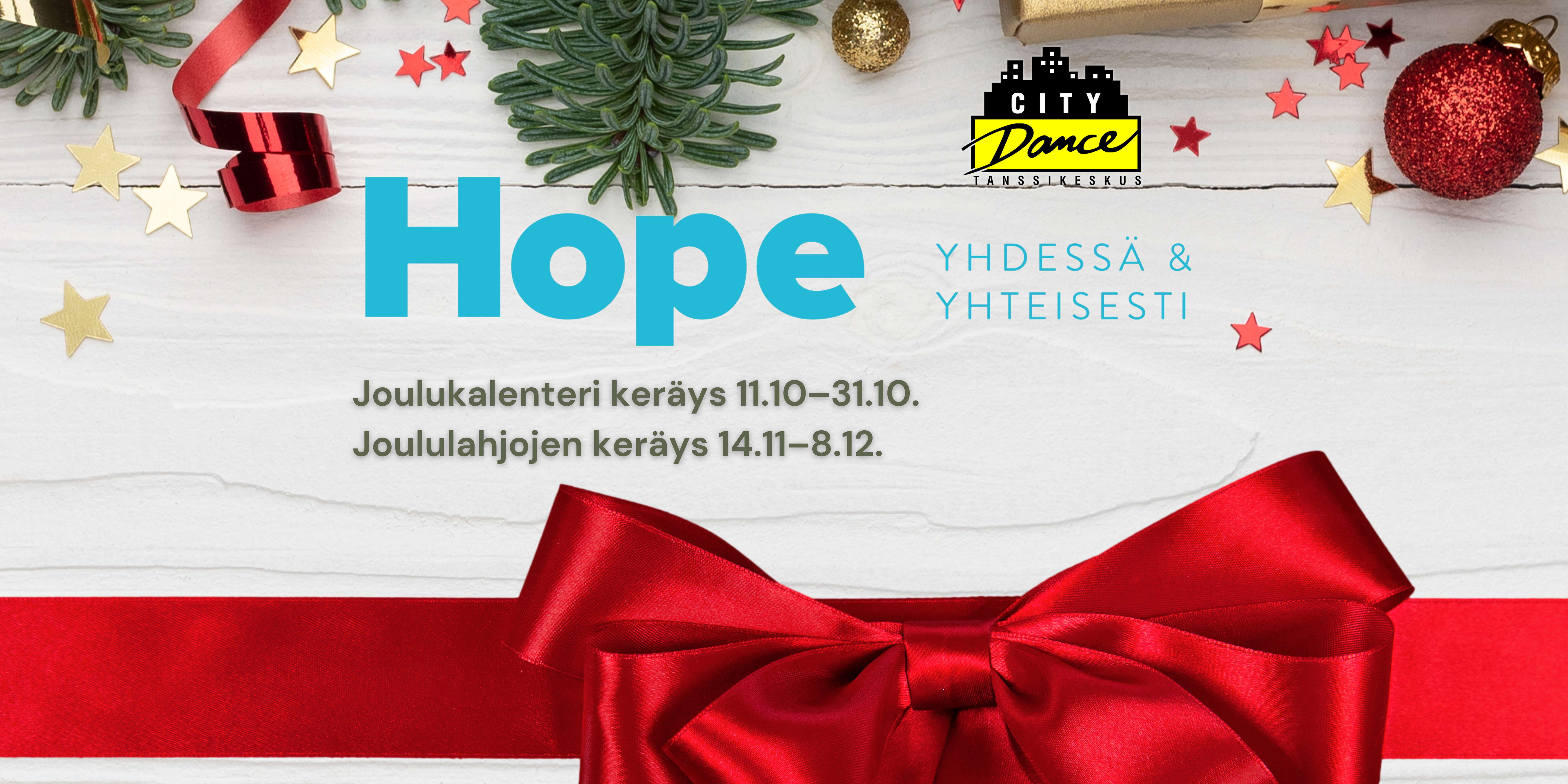 Hope Ry joulukalentereidin keräys 11.–31.10.