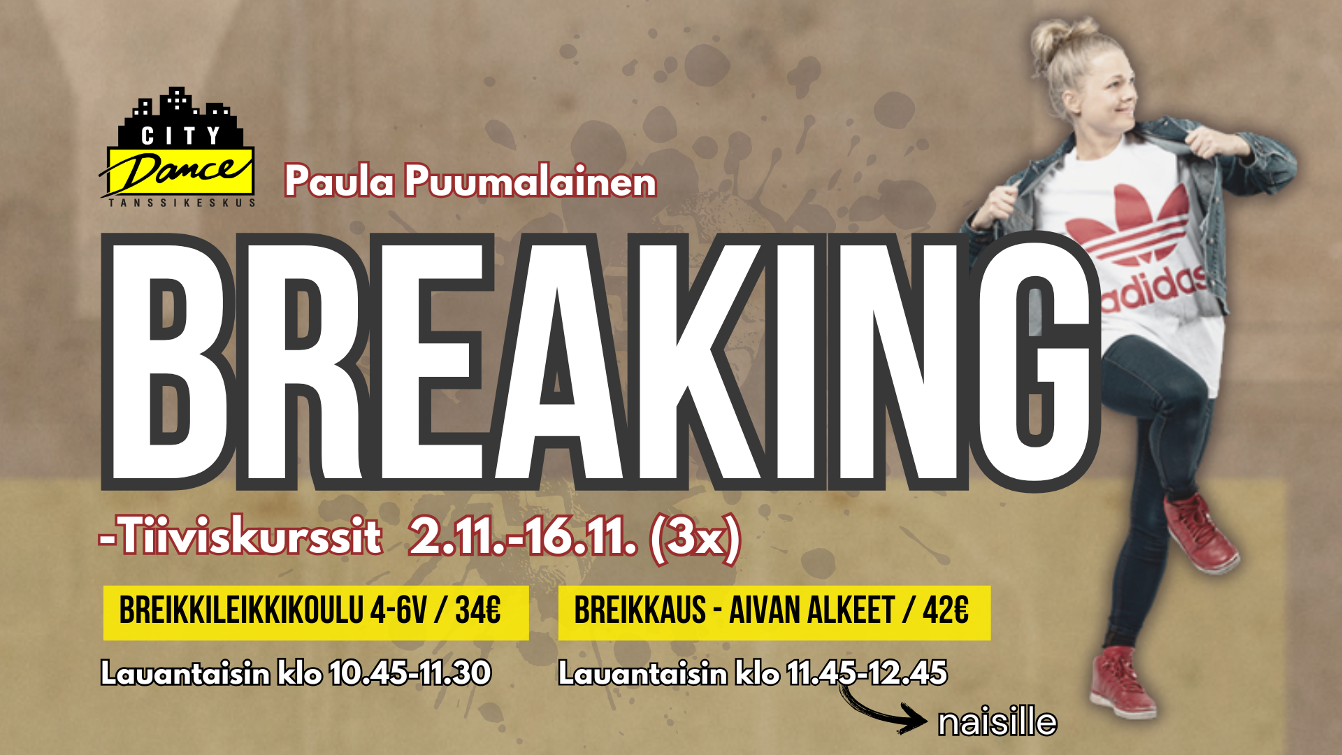 Breaking tiiviskurssit alkavat 2.11.