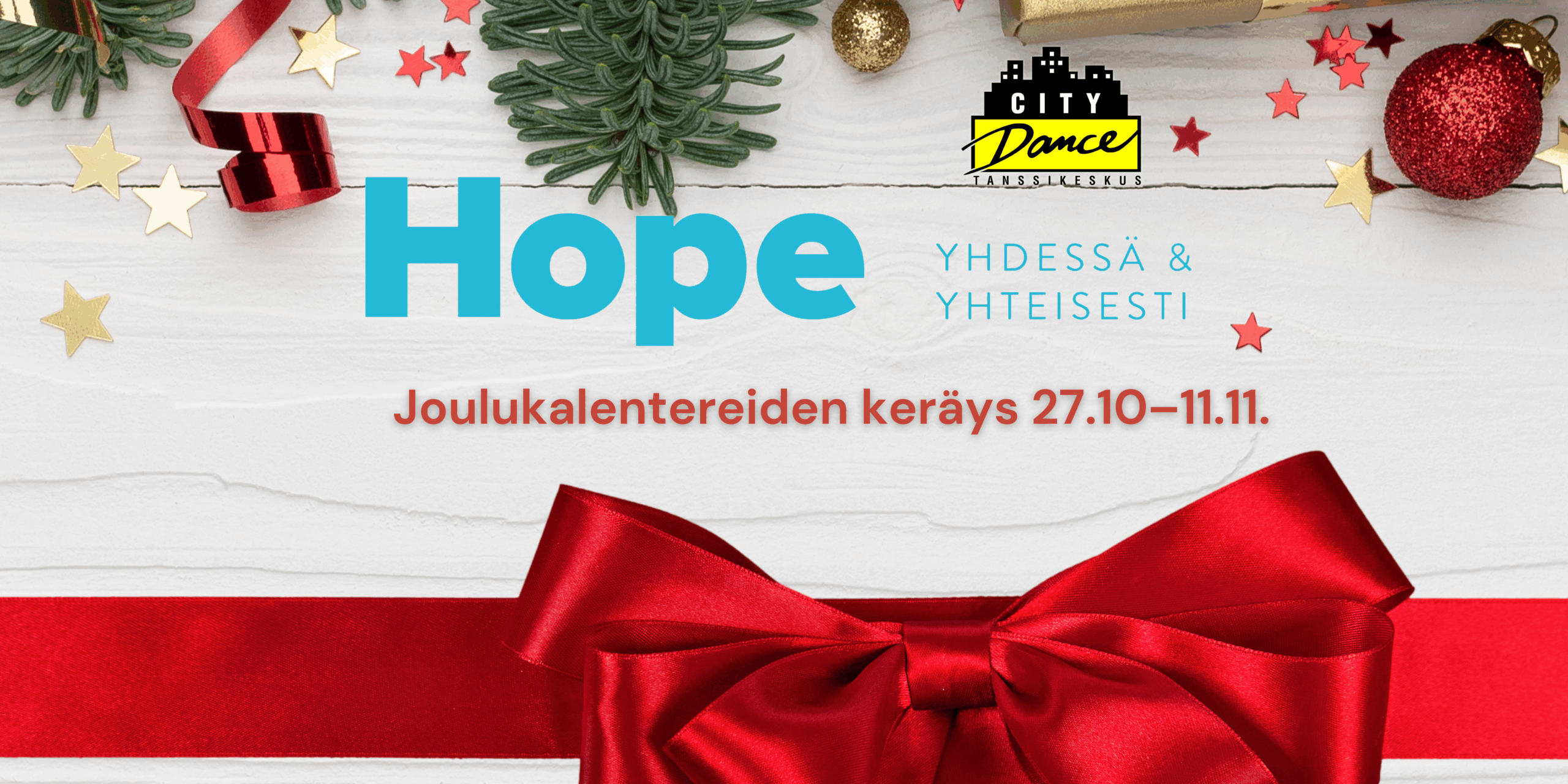 Hope Ry joulukalentereiden keräys 27.10–11.11.